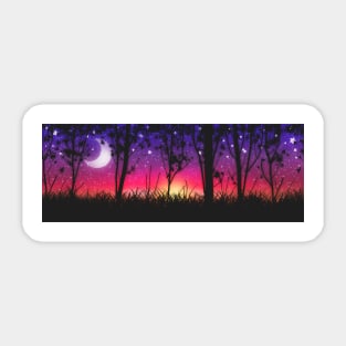 Rainbow Moon Sunset Sticker